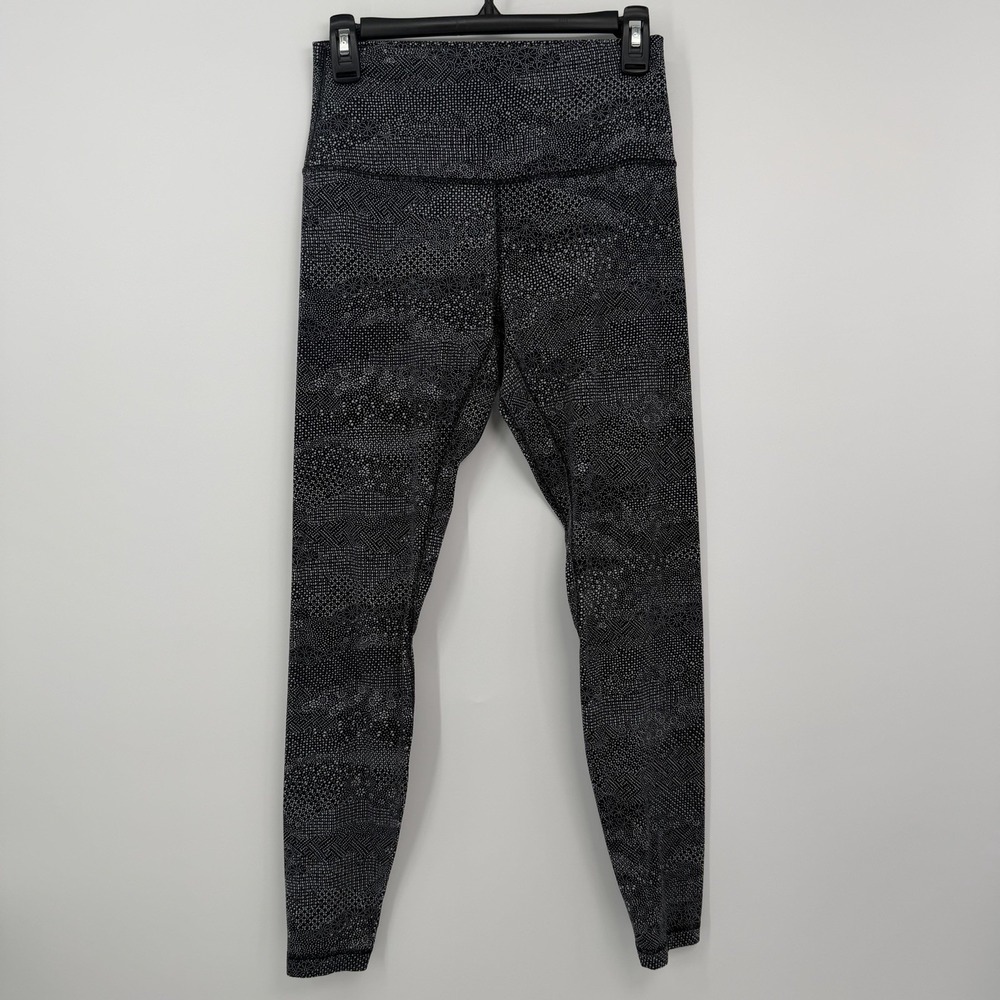 Lululemon Align Leggings Womens 8 Athleisure Gray Black Floral W6APAS 28"